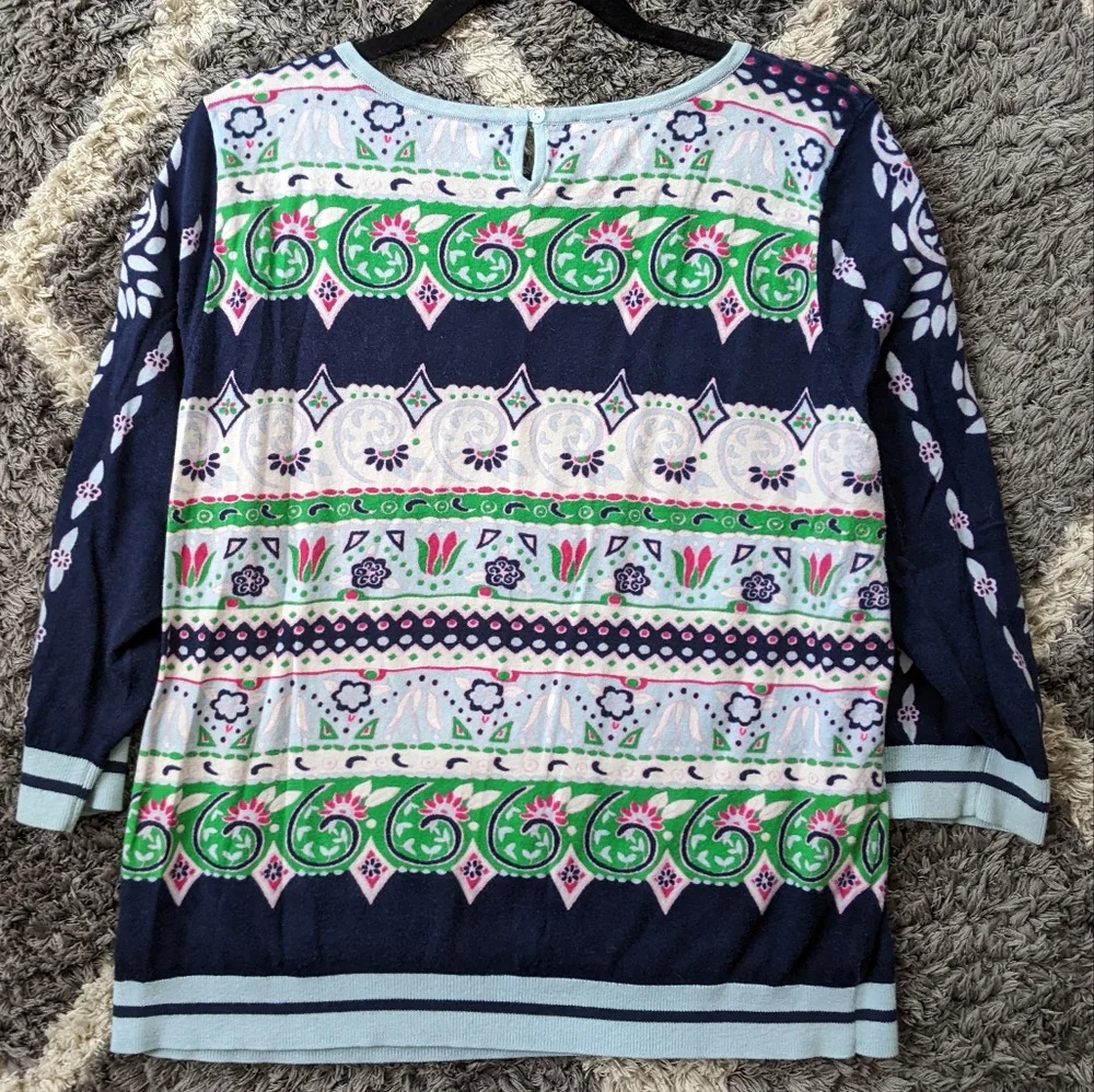Talbot's Patterned Scoop Neck Sweater Blouse Size XLP - Picture 4 of 6